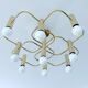 Large Space Age gilded ceiling light from Leola