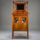 Art Nouveau cabinet with mirror, 1890s