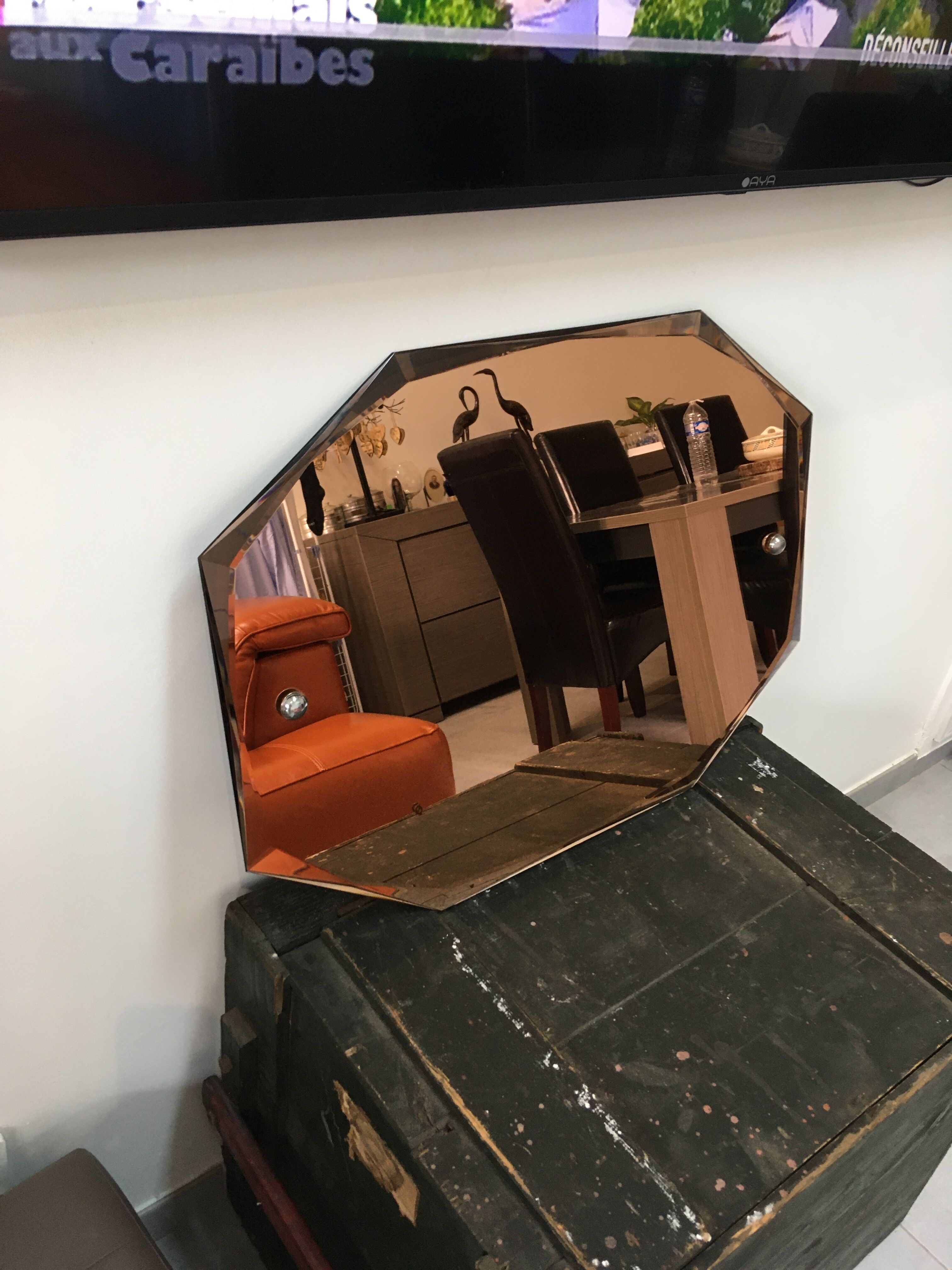 Art deco bevelled mirror  75x54cm