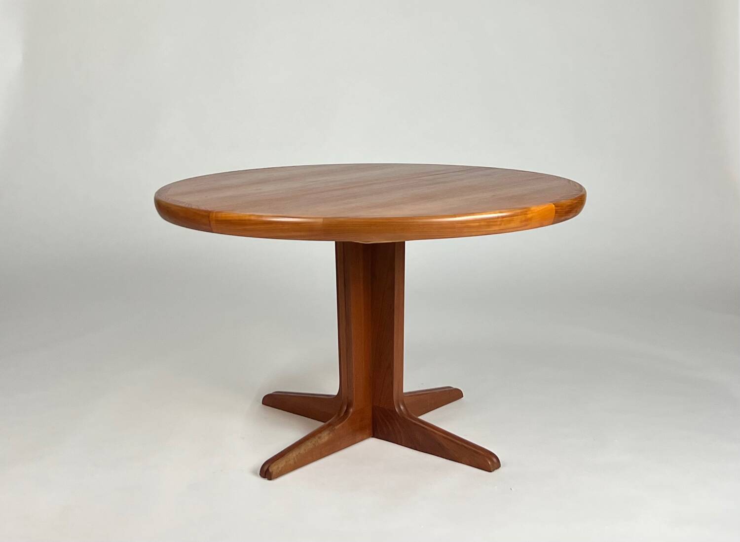 Danish teak round dining table extendable vintage design