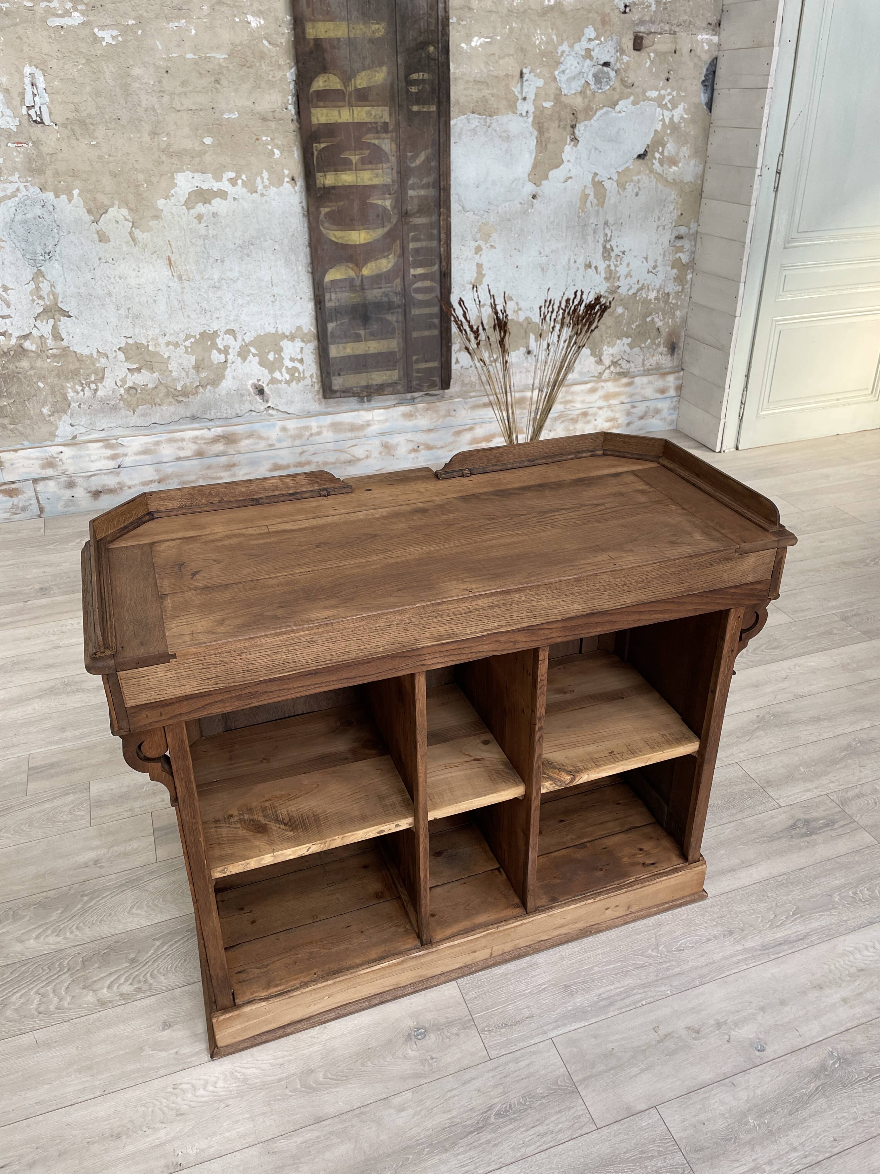 Solid oak box countertop, circa 1900.