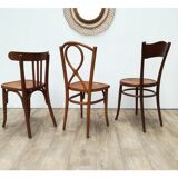 3 wooden bistro chairs