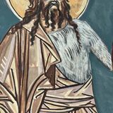 Greek god, oil on cardboard, icon