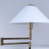 Articulated reading floor lamp in gold metal from the 90s