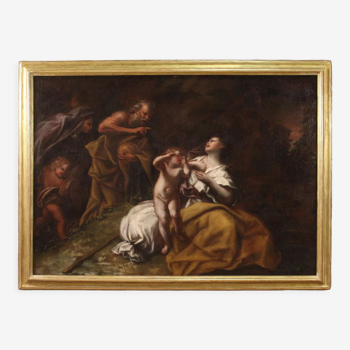 17th century painting, Abraham driving out Hagar and Ishmael