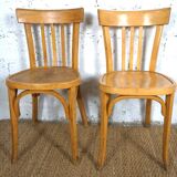 Pair of Baumann type bistro chairs stamped PTT