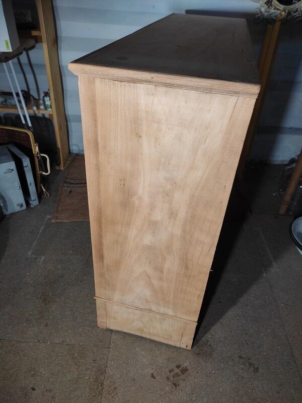 Meuble buffet bois massif portes vitrées vaisselier aéro-gommé
