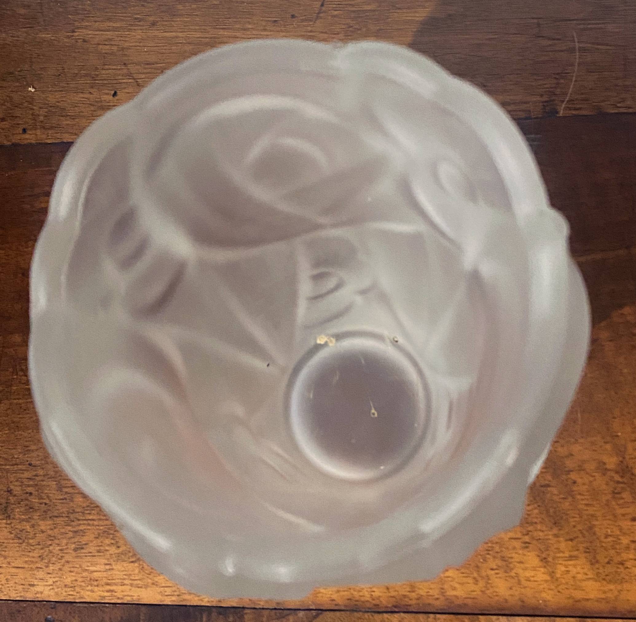 Art Deco Flower Vase (circa 1930) stylized flower motifs thick opaque glass