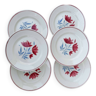 Set of 6 Badonviller plates