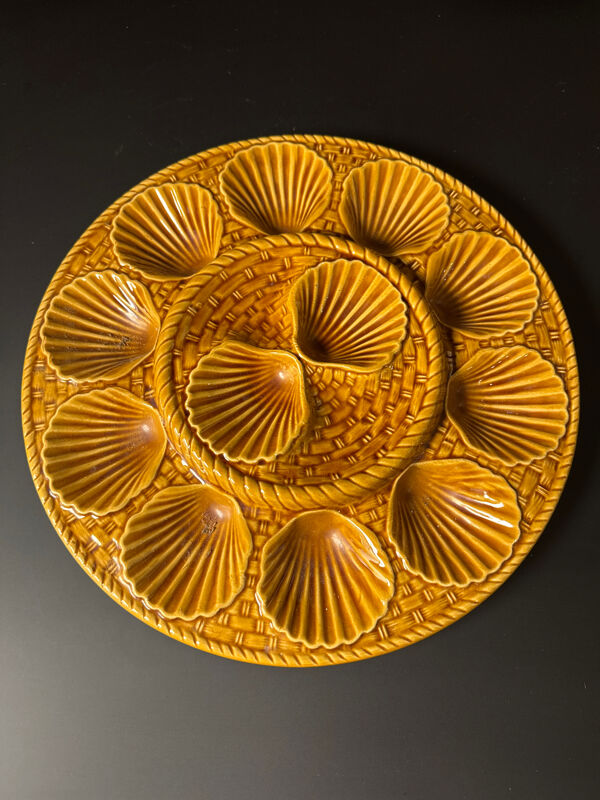 Service à huîtres Longchamp France – 12 assiettes + plat de service –