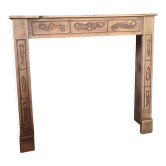 Oak fireplace mantle