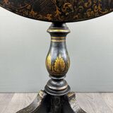 Table Guéridon Napoléon III Peinte à La Main , XIXe Siècle