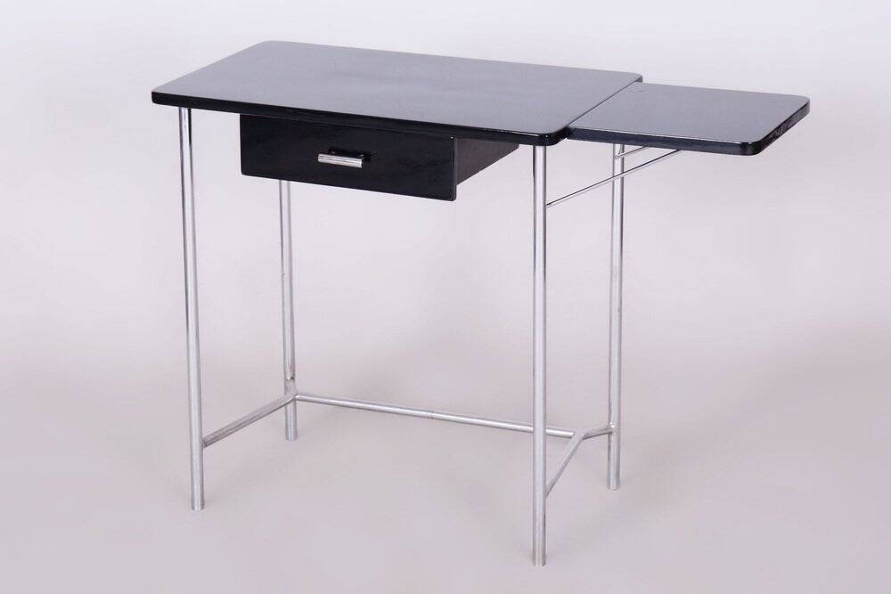 Small Bauhaus Chrome Table attributed to Mücke Melder, Former Czechoslovakia, 1930s