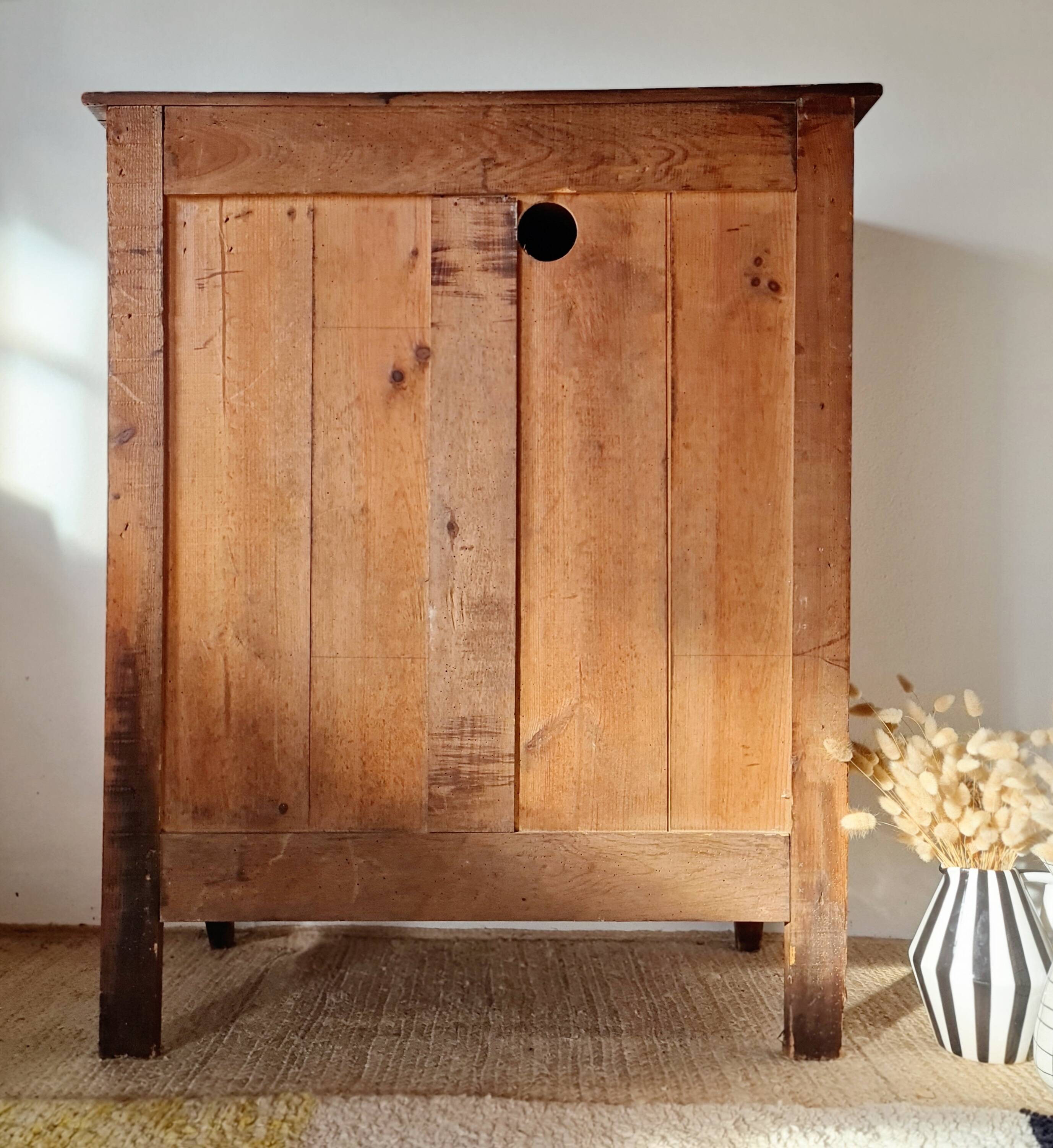 Buffet parisien bois ancien 2 portes panneautées