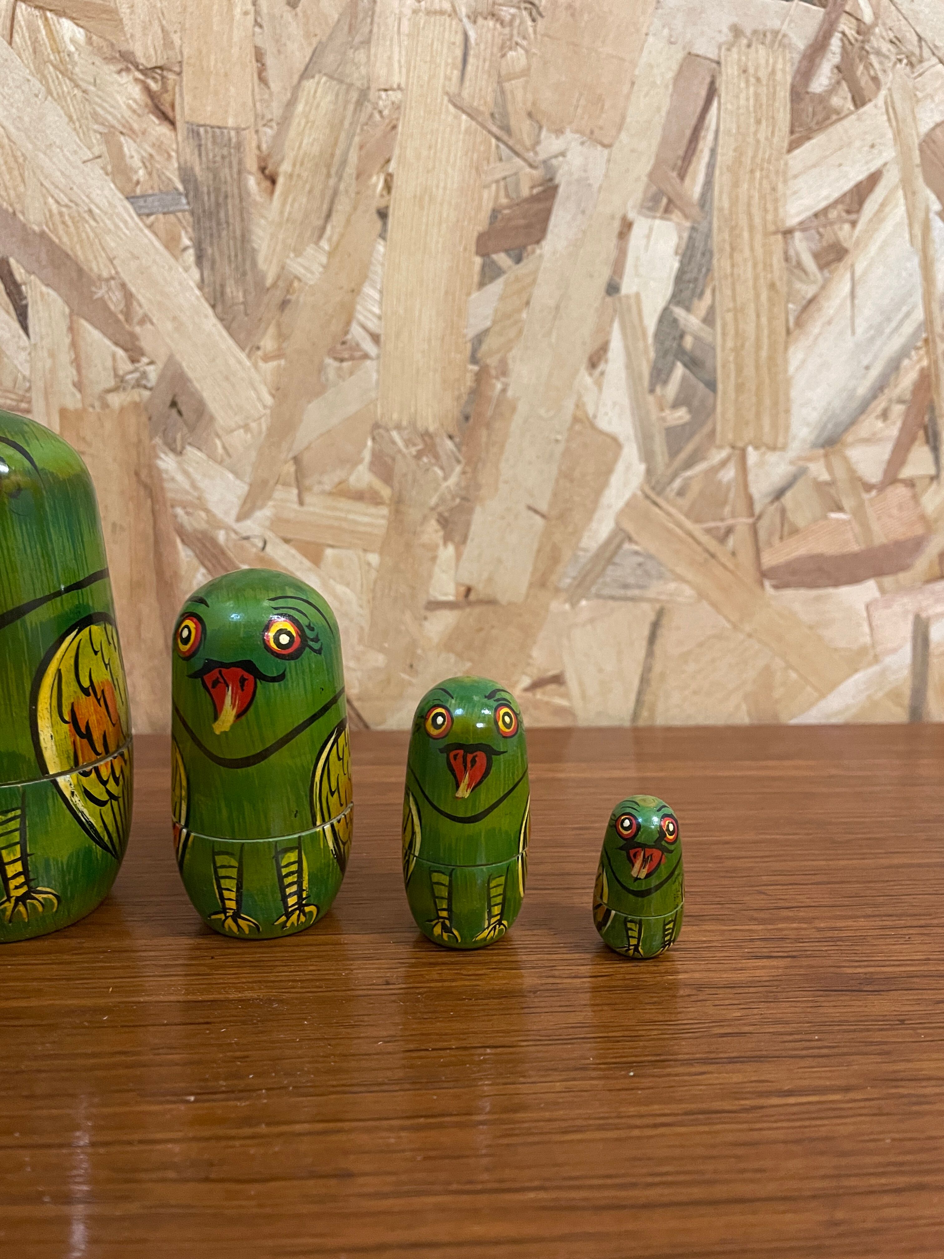 Matriochka perroquet vintage - 5 pièces