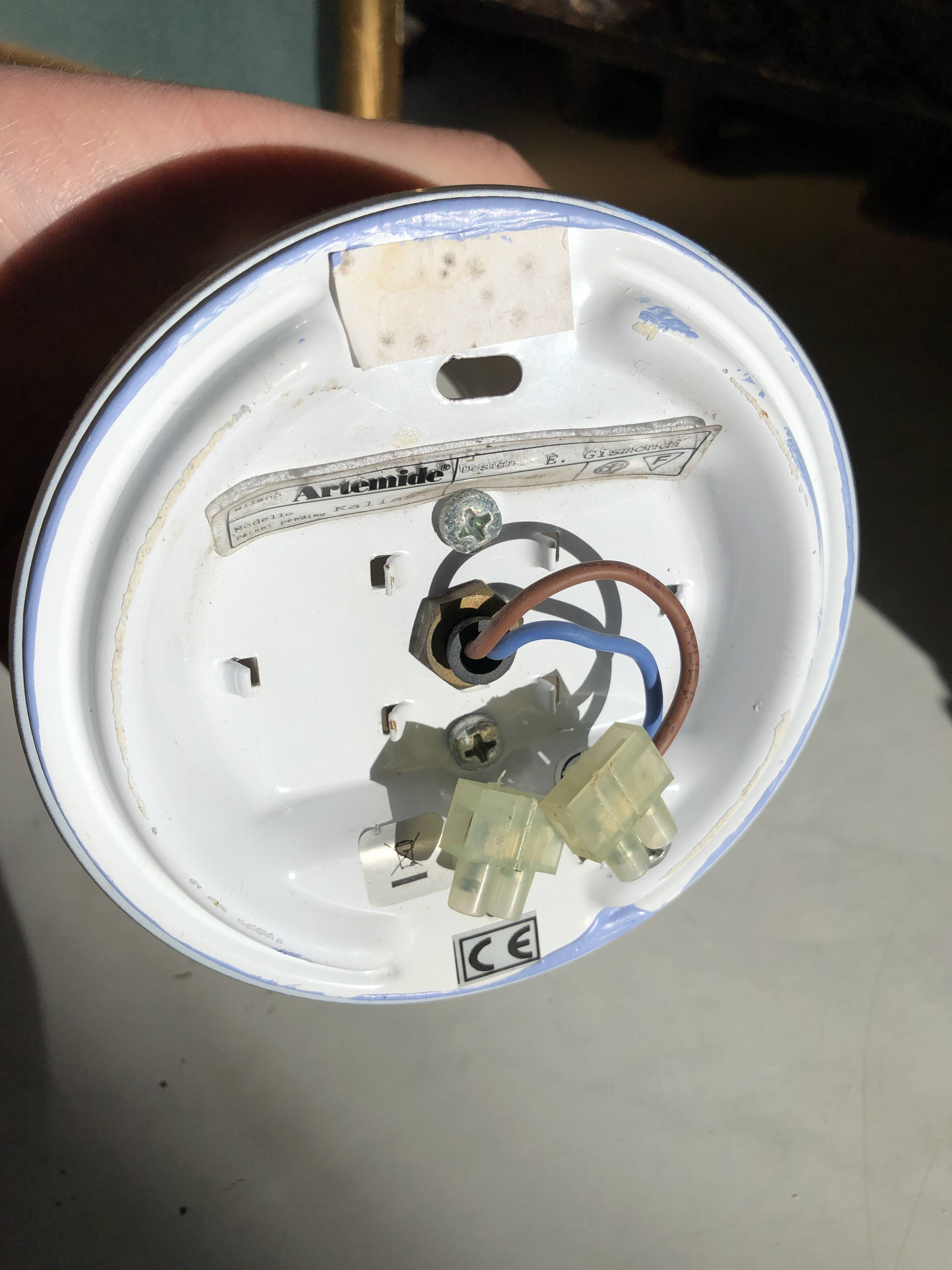 Pair of wall lights/White opal glass & Metal/Design Artémide/G Gismondi