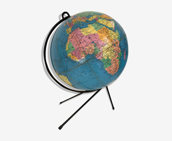 Globe vintage 1960 terrestre mappemonde Girard Barrère - 32 cm