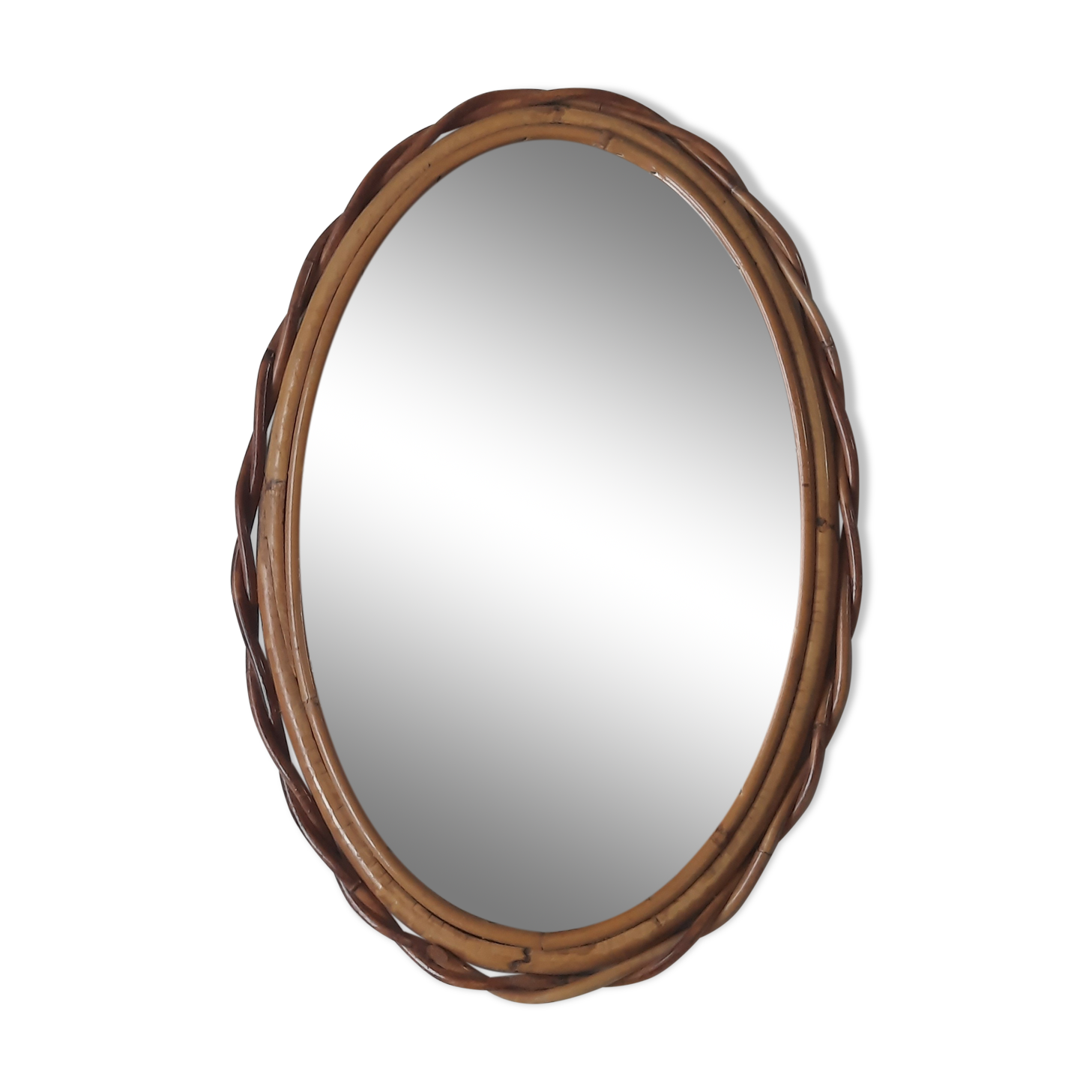 Old rattan mirror