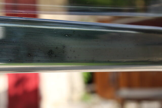 Oval glass and stainless steel table 70s