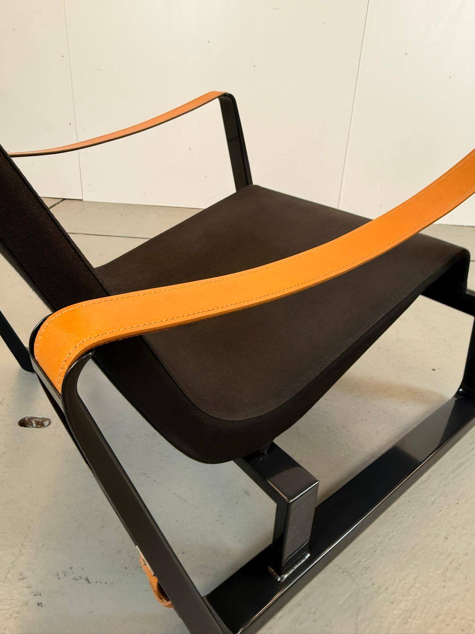 Leather and Steel Lounge Chair "Cité" by Jean Prouvé for Vitra, 2002