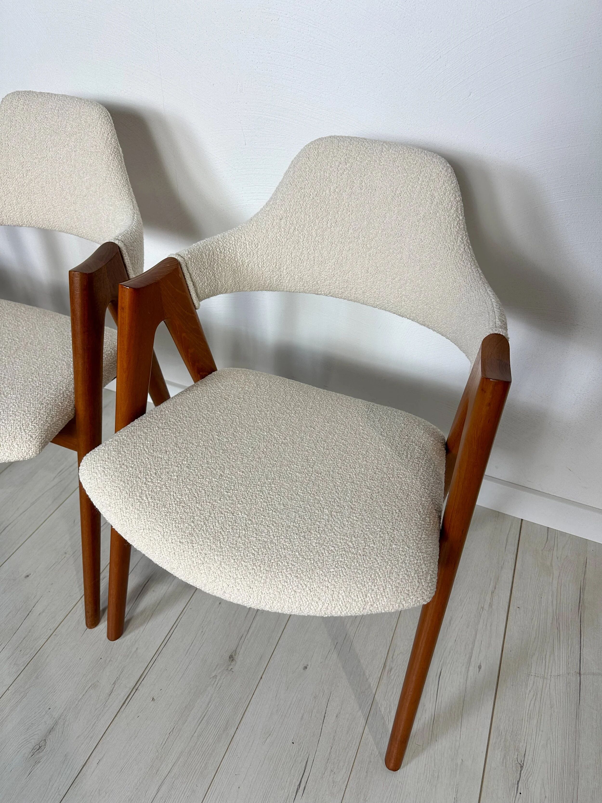 1960s set of 6 Compass teak dining chairs by Kai Kristiansen for Schou Andersen Møbelfabrik