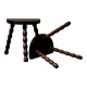Turned wooden tripod stool x2