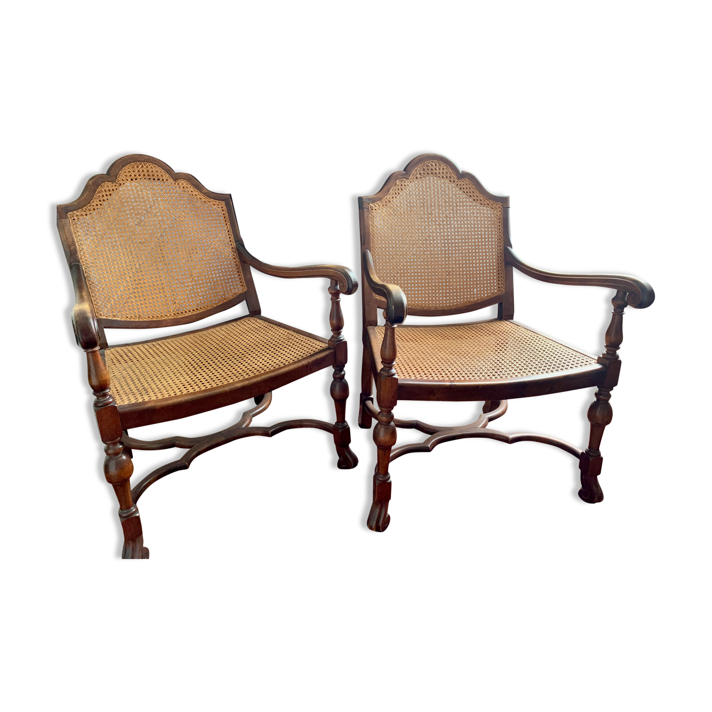 Pairs of canned chairs