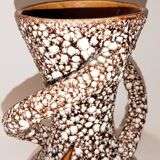 Vallauris Ceramics Fat Lava Spiral Vase Coral 28 cm Vintage