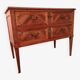 Commode d'époque Louis XVI, en noyer, cerisier et frêne