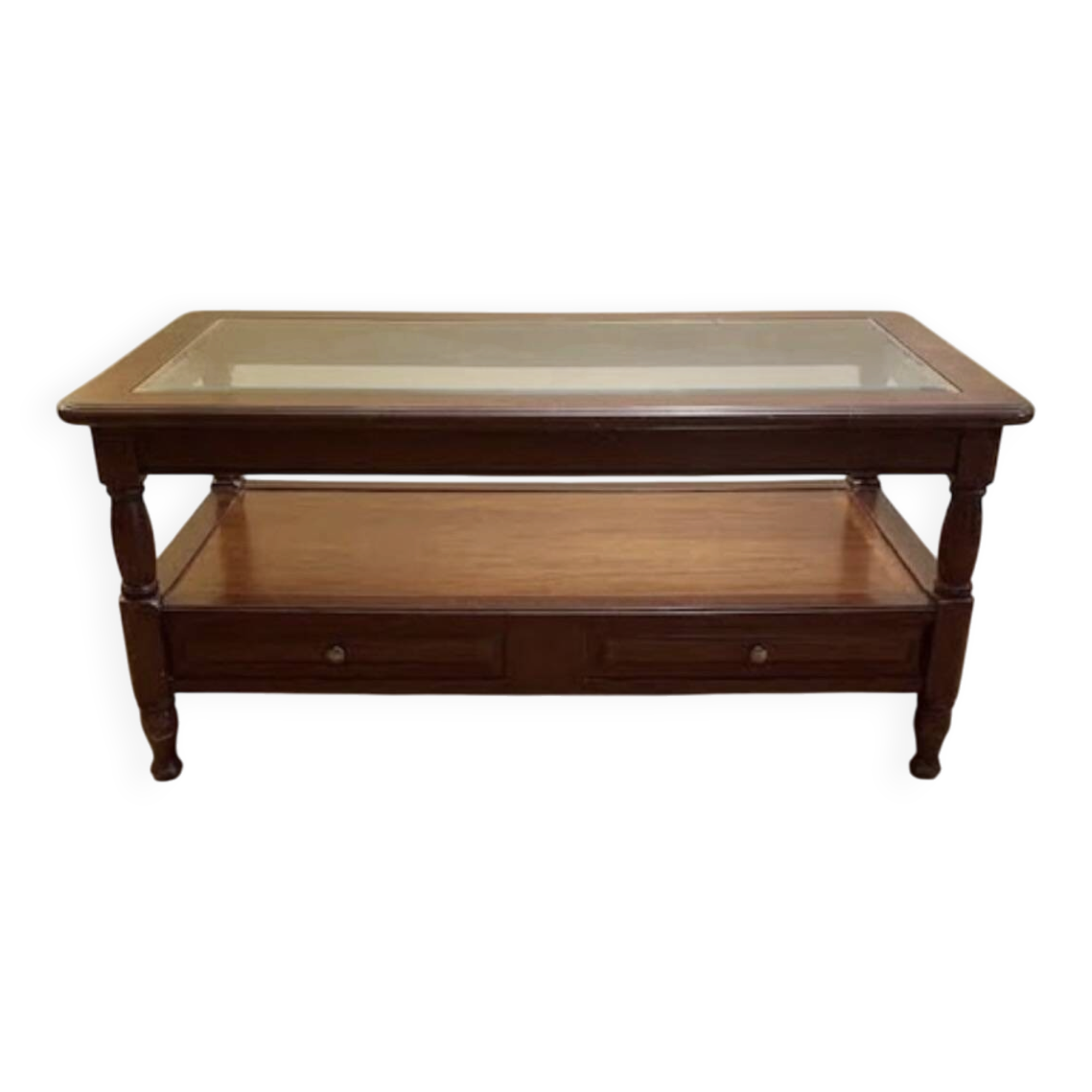 Wood and glass coffee table
