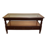 Wood and glass coffee table
