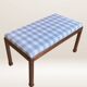 Table basse ottoman en bois et tissu vichy