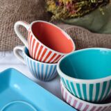 Set of 4 vintage lbvyr cups & saucers – 1970s