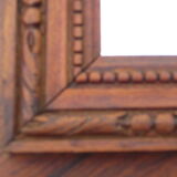 Miroir rectangulaire, cadre bois fruitier avec cocarde