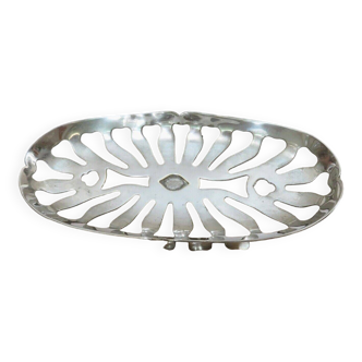 Old Art Deco soap dish in silvered bronze