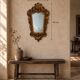 Antique wall mirror in carved gilded wood, Louis XV style, 19th century, 98 x 57 cm.