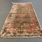 Small Vintage Turkish Rug 102x49 cm, Short Runner, Tribal, Shabby, Mini Carpet