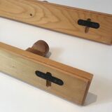 Charlotte Perriand, pair of fir wall coat racks, French work, around 1970