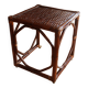 Small side table on rolls made of rattan, bamboo and wood, handmade Vintage
