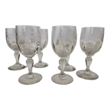 Lot de 6 verres à vin Meisenthal modèle Emma