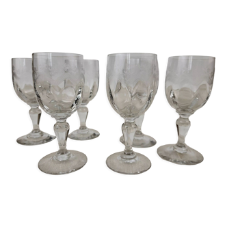 Lot de 6 verres à vin Meisenthal modèle Emma