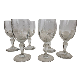 Set of 6 wine glasses Meisenthal model Emma