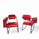 2 chaises en cuir rouge par Eileen Gray pour Alivar