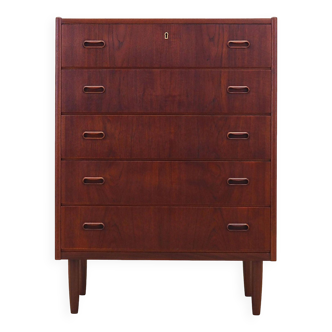 Teak chest of drawers, Danish design, 1970s, production: Denmark