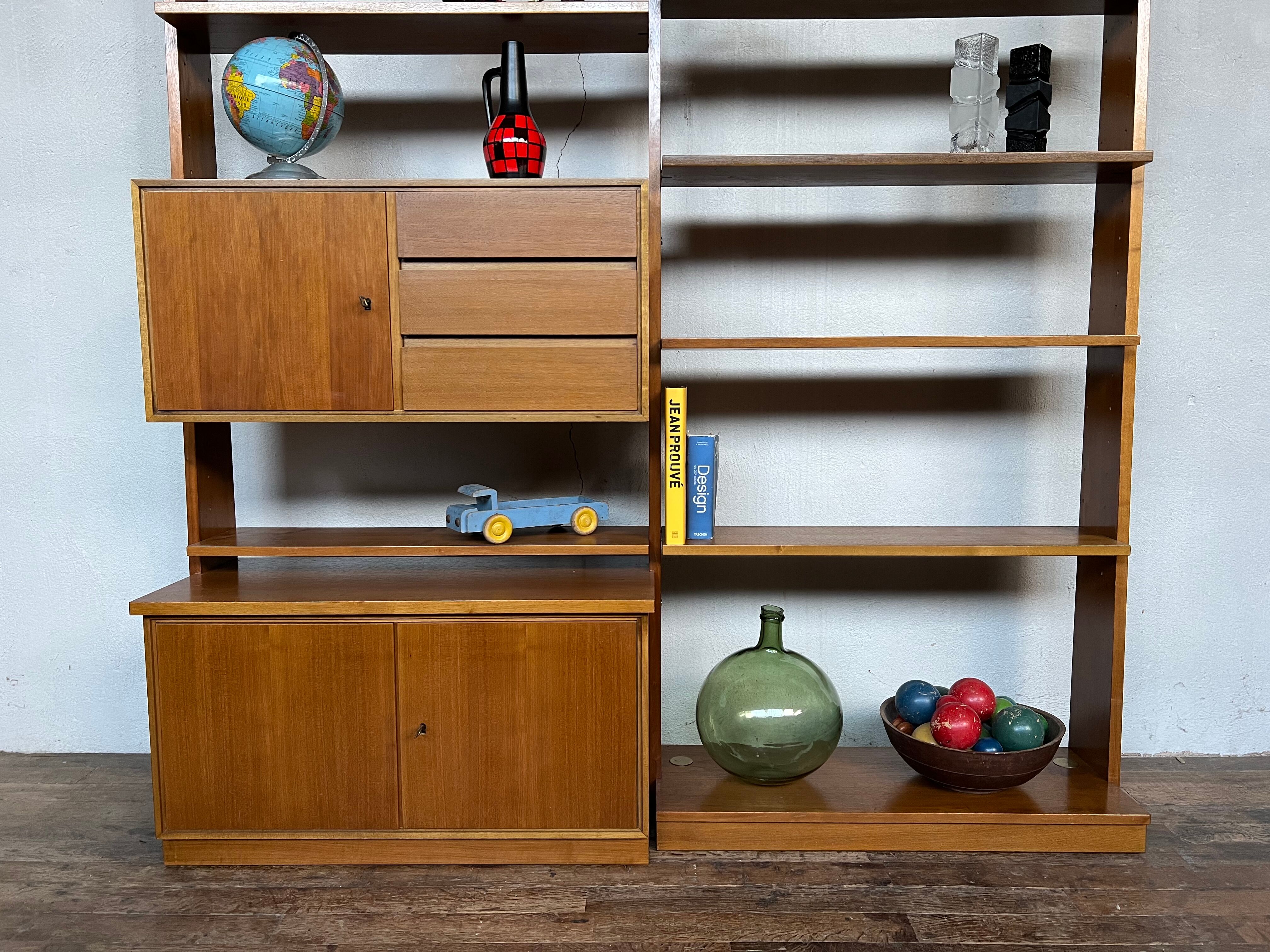 Etagère bibliothèque scandinave en teck 1960