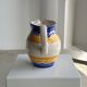 Large blue and yellow hand painted carafe H:20cm