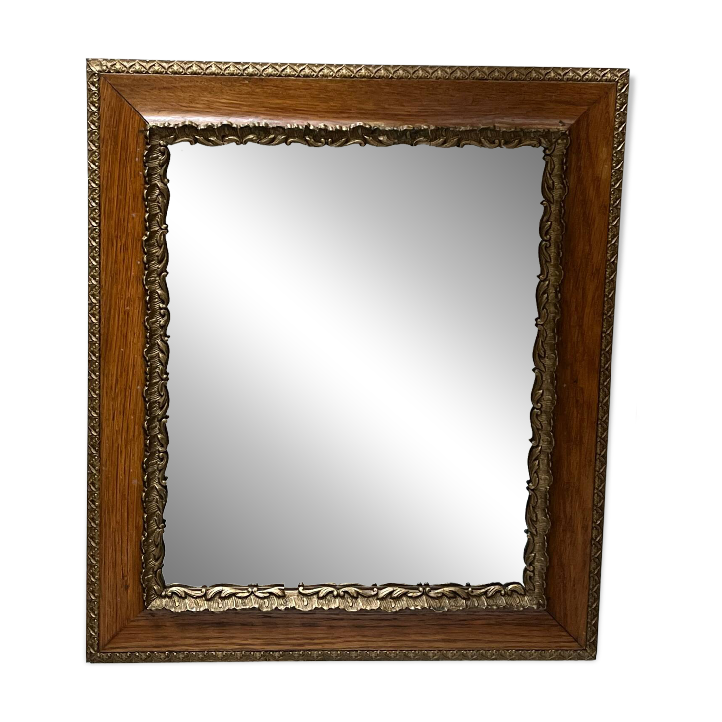 Antique moulded wooden mirror 54 x 47 cm