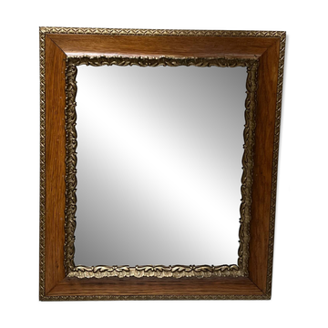 Antique moulded wooden mirror 54 x 47 cm