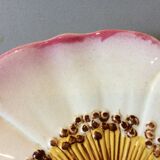 Dabbling plate, polychrome ceramic glazed Coquelicot, Massier?