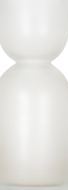 White sandblasted glass vase 29cm